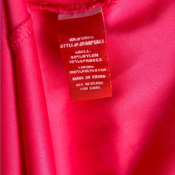 Signature by Sangria Coral Red Lace Overlay Short Sleeve Fit & Flare Dress 20W - Picture 12 of 12